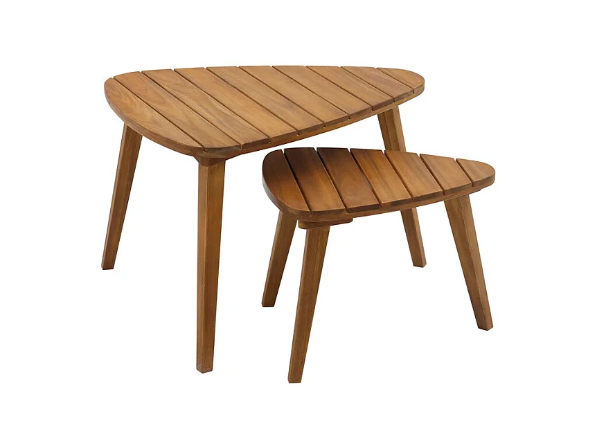 Tables basses gigognes en bois massif (lot de 2) ELQUI