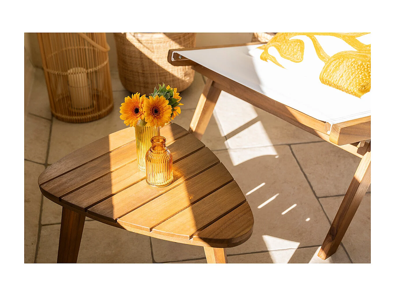 Set de 2 mesas de centro de madera maciza ELQUI