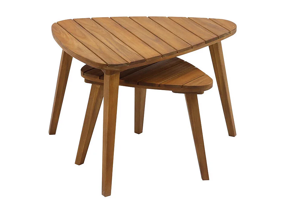 Set de 2 mesas de centro de madera maciza ELQUI