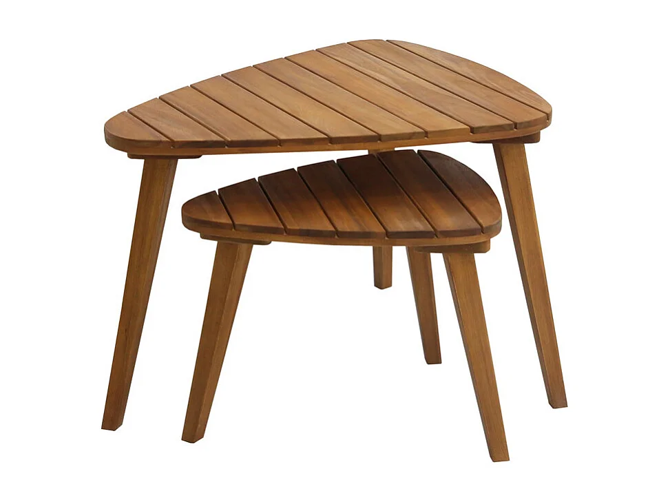 Set de 2 mesas de centro de madera maciza ELQUI