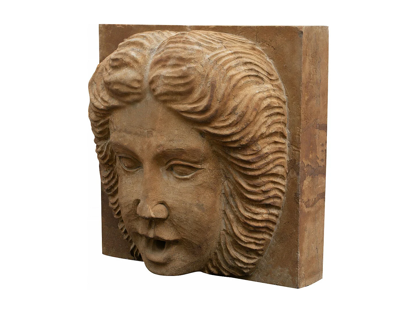 BISCOTTINI Fontaine - Mur en Pierre - Décorative - Fontaine de Jardin - Extérieur - Fontaine Murale - Décoration Murale - Décoration de Jardin - 40x21x40cm