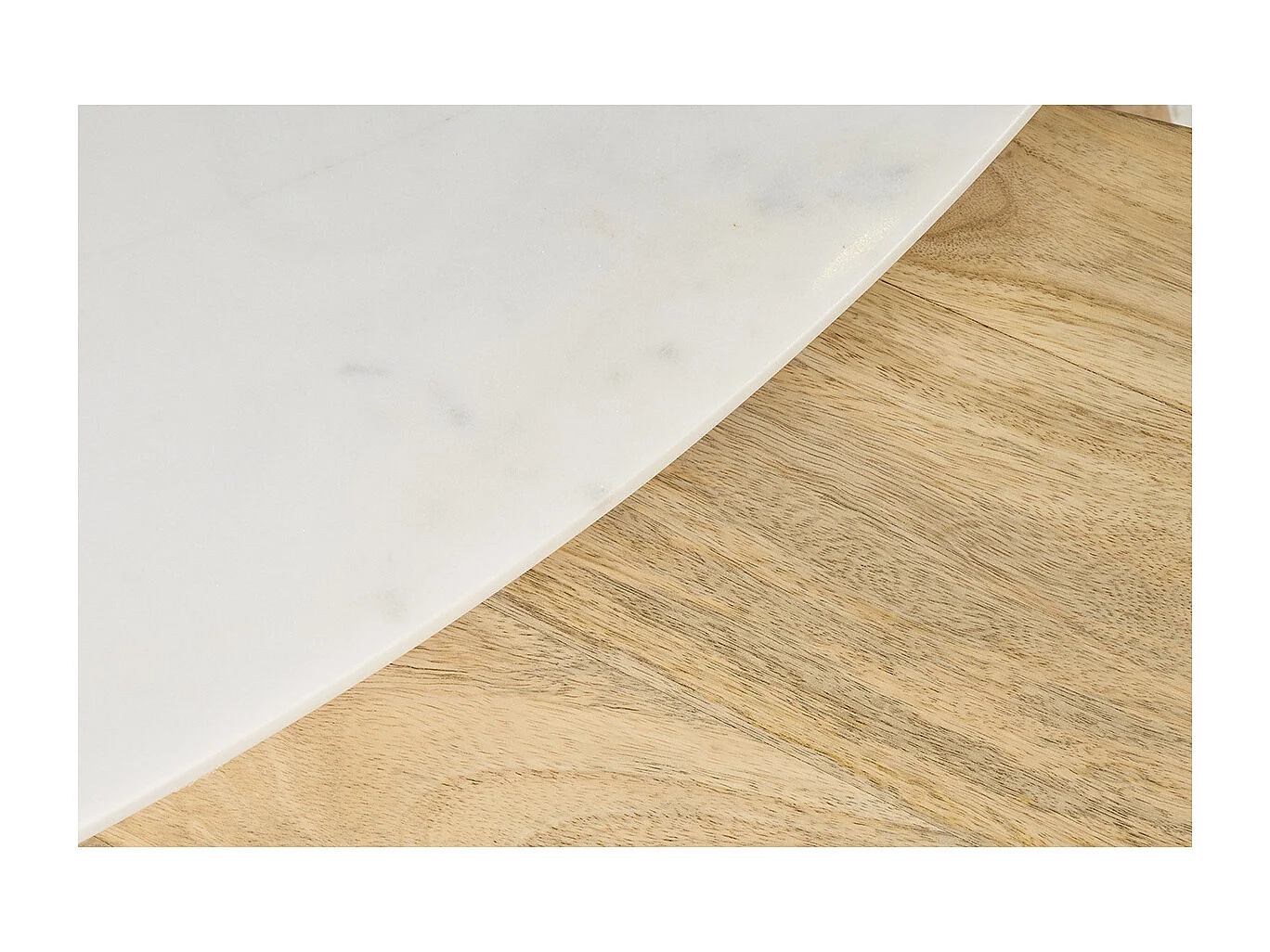 Beistelltischchen EVY aus weißem Marmor und Mangoholz (2 Stück)