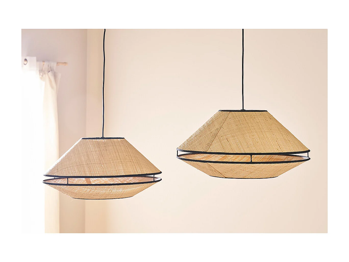 Natürliche Rattan-Hängelampe D50 cm KOYA