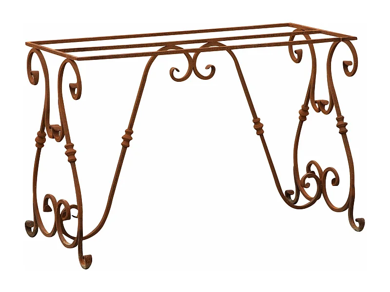 BISCOTTINI Banc - Finition Fer Forgé Rouge - Banc de Bureau - Banc de Jardin - Mobilier - Banc de Café - Balcon - Terrasse - 110x50x72 cm