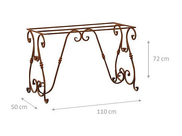BISCOTTINI Banc - Finition Fer Forgé Rouge - Banc de Bureau - Banc de Jardin - Mobilier - Banc de Café - Balcon - Terrasse - 110x50x72 cm