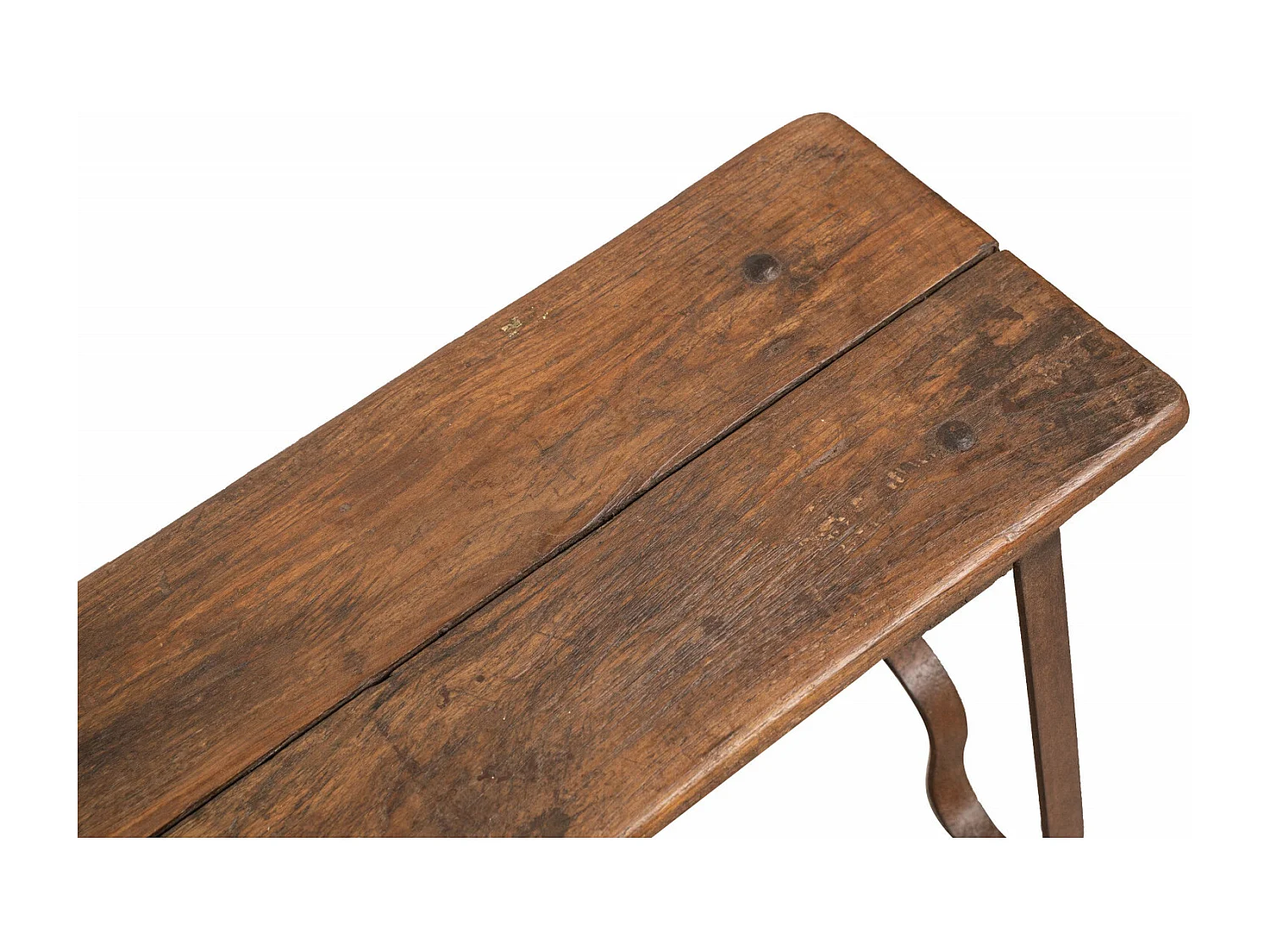 Banc BISCOTTINI - Fabriqué en bois et fer - Parfait pour banc de bureau vintage - Banc de jardin - Banc de cuisine  153x40x46cm