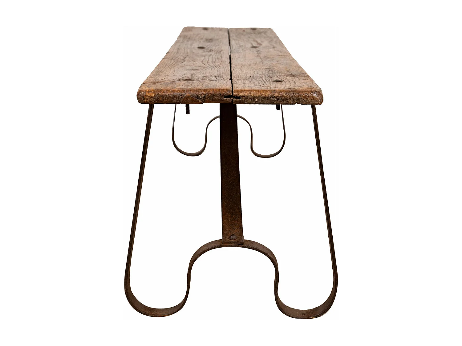 Banc BISCOTTINI - Fabriqué en bois et fer - Parfait pour banc de bureau vintage - Banc de jardin - Banc de cuisine  153x40x46cm