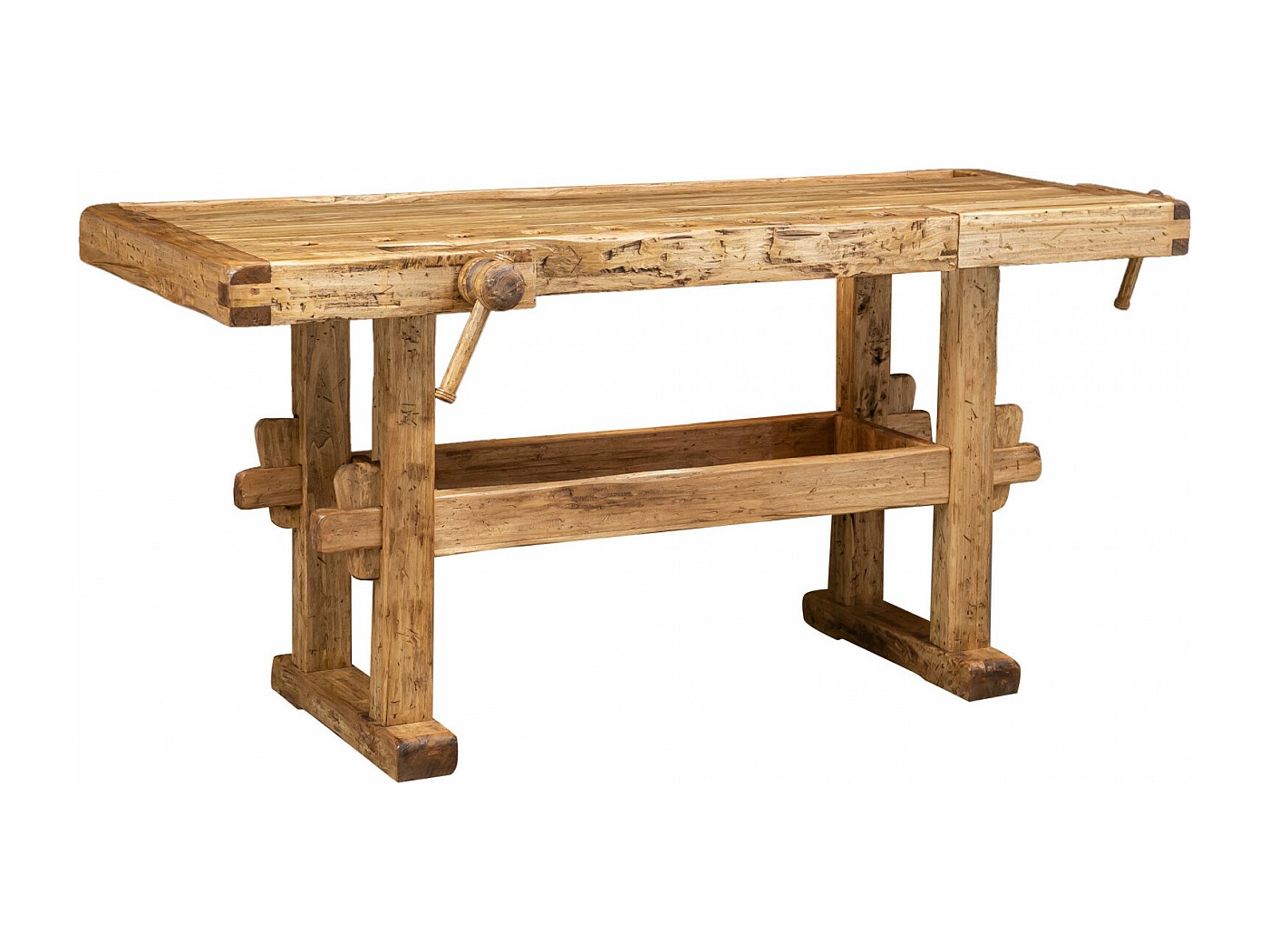Bois Solide Quatre Jambe Echelle Tabouret Présentation Primitif