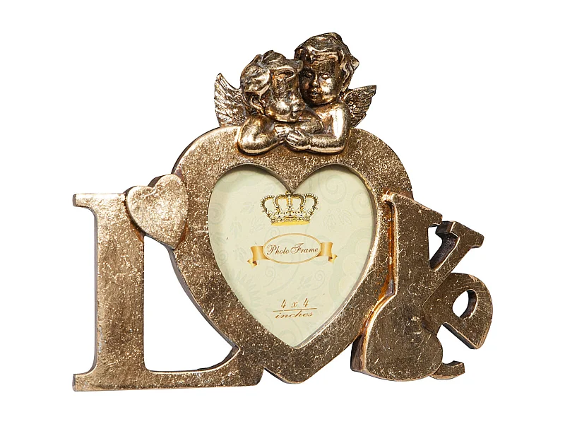 Cadre Photo BISCOTTINI - Finition Or Antique - Cadre d'Image - Présentoir - Décoratif - Décoration d'Intérieur - Salon - Salle à Manger - 23x13x18cm