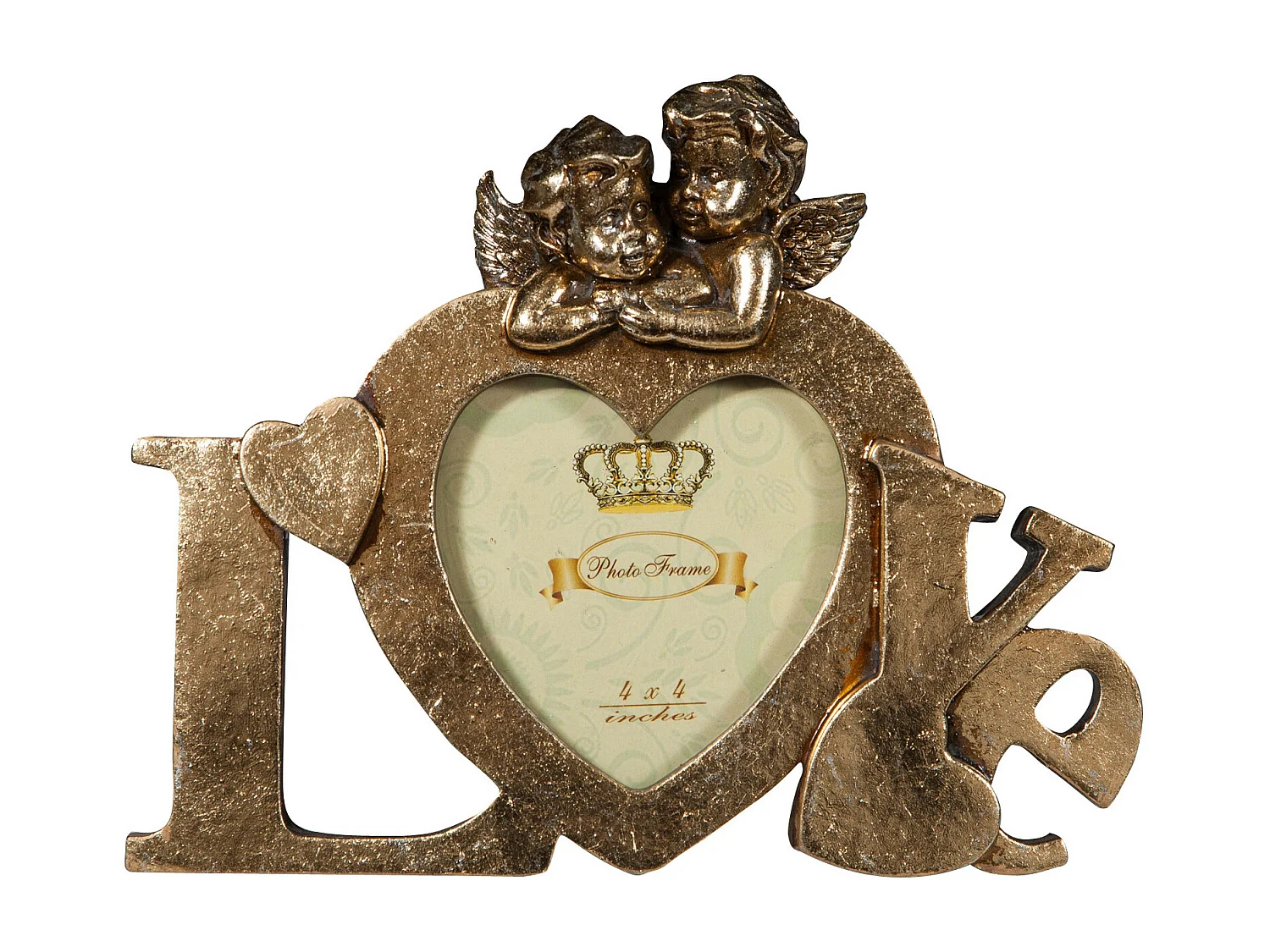 Cadre Photo BISCOTTINI - Finition Or Antique - Cadre d'Image - Présentoir - Décoratif - Décoration d'Intérieur - Salon - Salle à Manger - 23x13x18cm