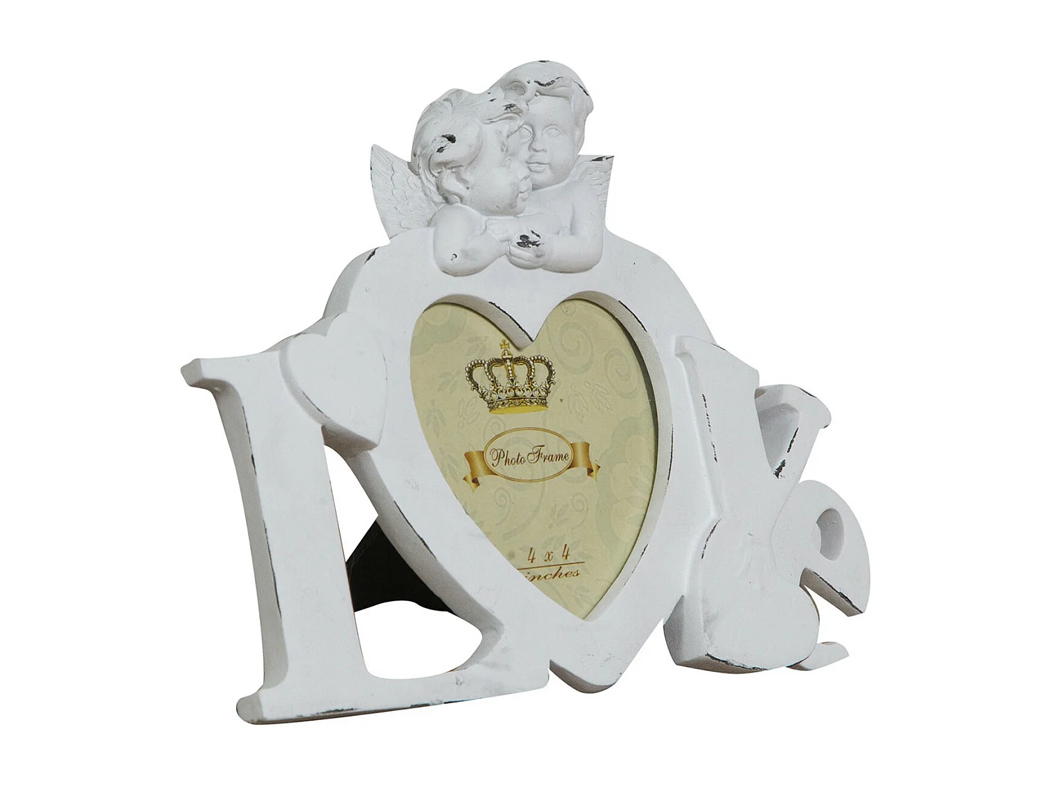 Cadre Photo BISCOTTINI - Finition Blanche Antique - Cadre d'Image - Présentoir - Décoratif - Décoration d'Intérieur - Salon - Salle à Manger - 23x13x18 cm