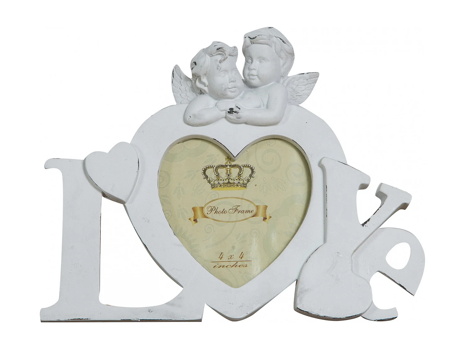 Cadre Photo BISCOTTINI - Finition Blanche Antique - Cadre d'Image - Présentoir - Décoratif - Décoration d'Intérieur - Salon - Salle à Manger - 23x13x18 cm