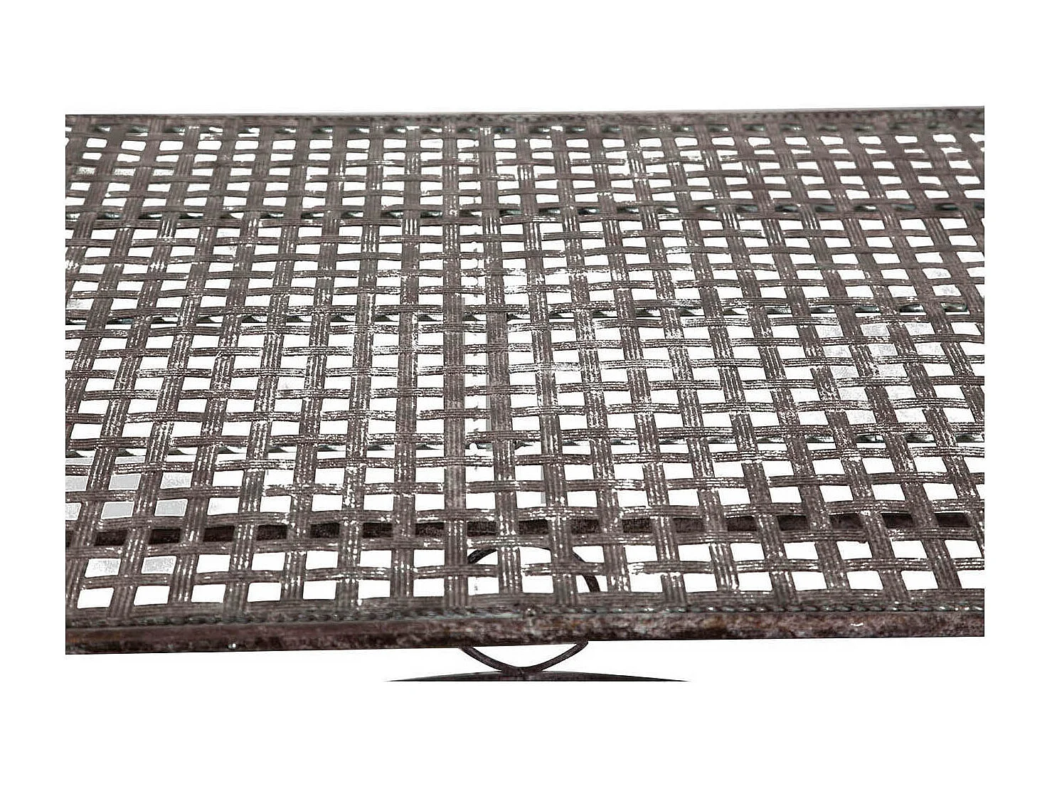 BISCOTTINI - Table de jardin - Fer forgé finition naturelle - Table basse - Table vintage - Table d'extérieur - Table de jardin 150x80x77 cm