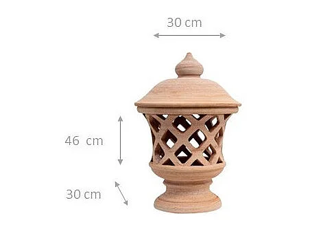 BISCOTTINI Lanterne murale - Terre cuite - Porte-bougie - Jardin - Extérieur - Mobilier - Décoratif - Décoration de jardin - 30x30x46 cm