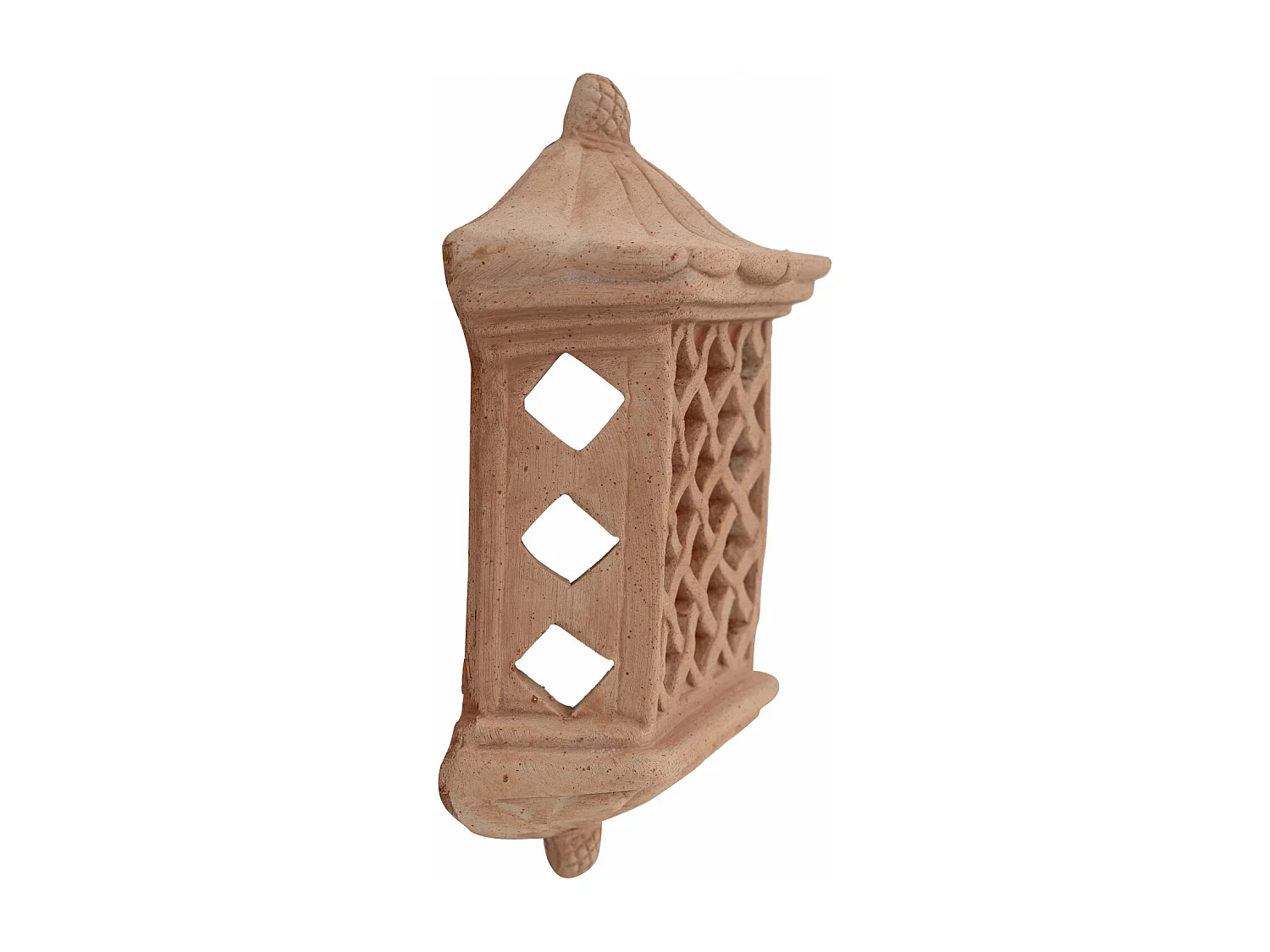 Lanterne en terre cuite BISCOTTINI - Parfait comme porte-bougie - Jardin - Design extérieur - Mobilier - Décoratif - Applique murale design - 25x10x36cm