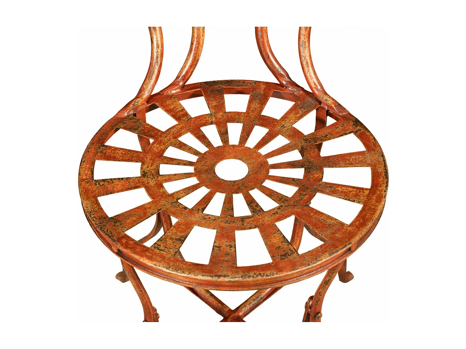 BISCOTTINI Chaise - Fer Forgé avec Finition Antique - Chaise de Jardin - Extérieur - Exposition - Décorative - Terrasse - Balcon - 50x45x91cm