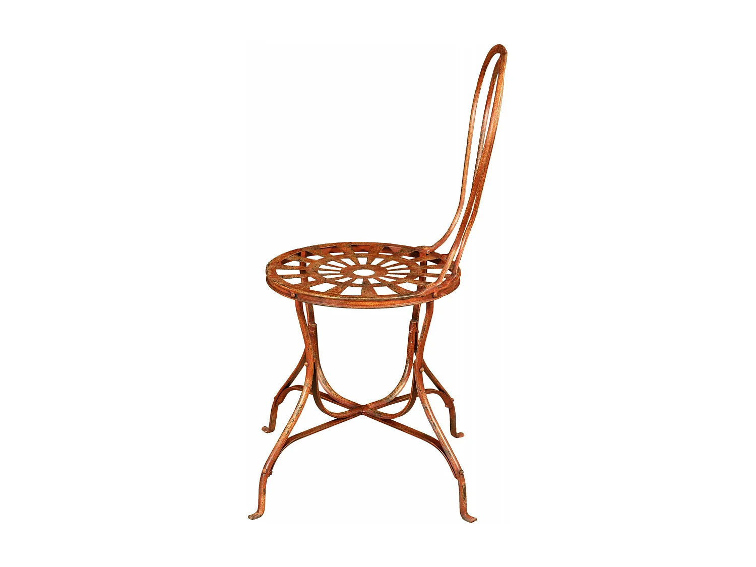 BISCOTTINI Chaise - Fer Forgé avec Finition Antique - Chaise de Jardin - Extérieur - Exposition - Décorative - Terrasse - Balcon - 50x45x91cm