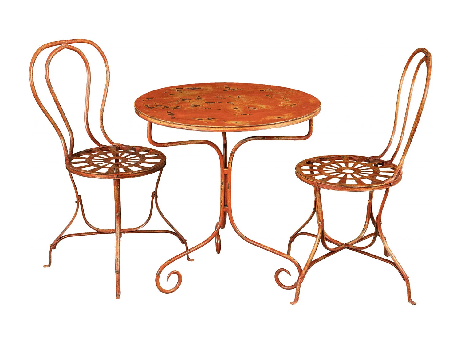 BISCOTTINI Chaise - Fer Forgé avec Finition Antique - Chaise de Jardin - Extérieur - Exposition - Décorative - Terrasse - Balcon - 50x45x91cm