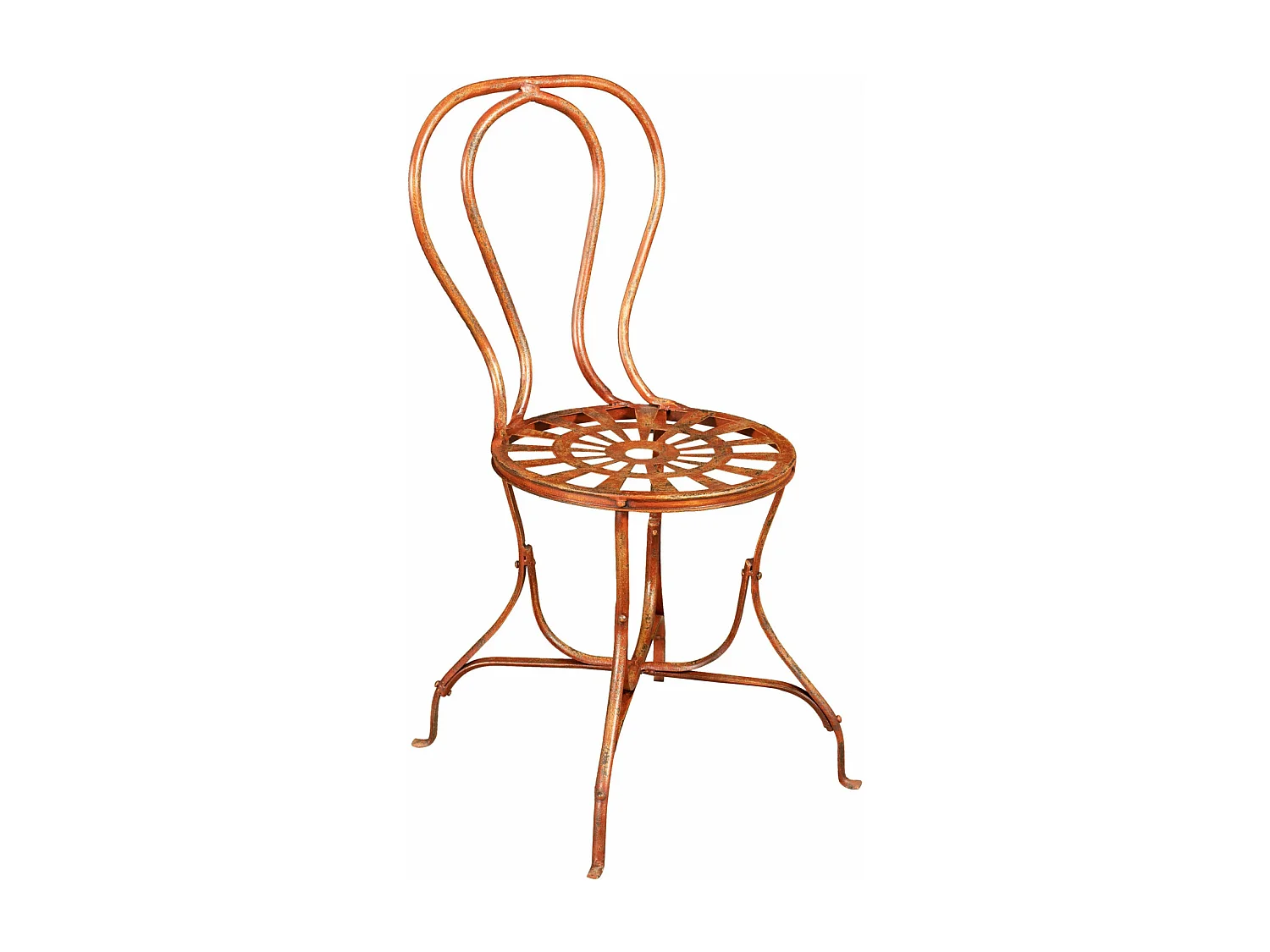 BISCOTTINI Chaise - Fer Forgé avec Finition Antique - Chaise de Jardin - Extérieur - Exposition - Décorative - Terrasse - Balcon - 50x45x91cm