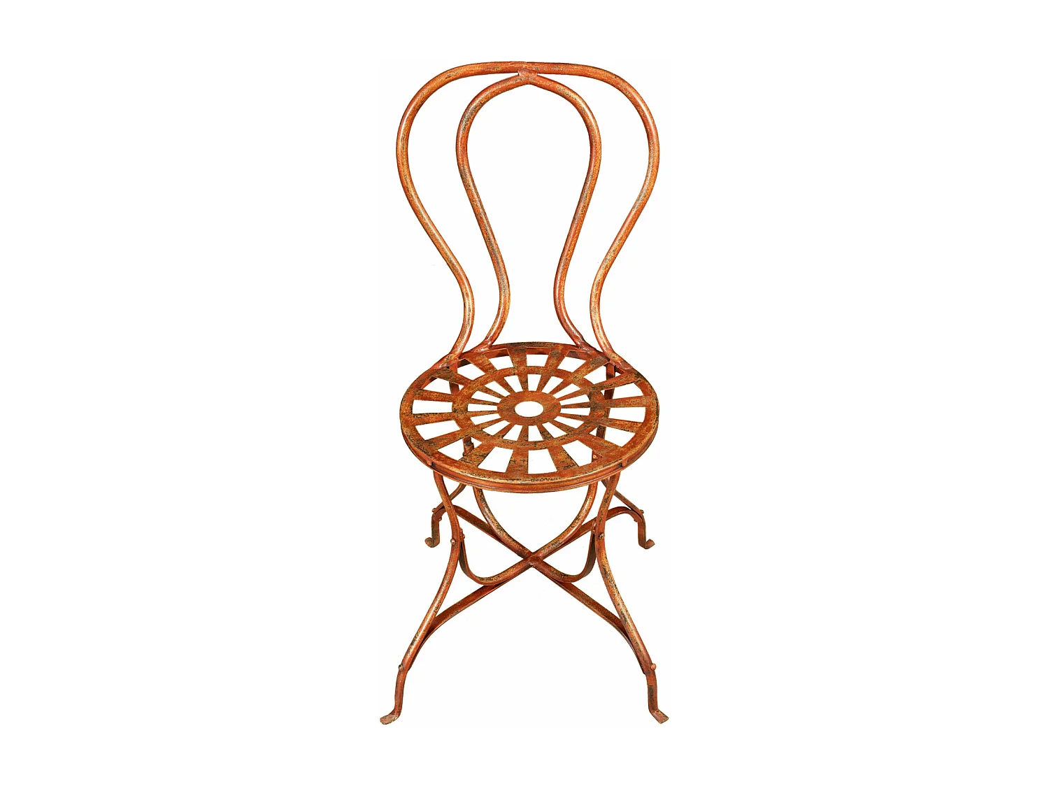 BISCOTTINI Chaise - Fer Forgé avec Finition Antique - Chaise de Jardin - Extérieur - Exposition - Décorative - Terrasse - Balcon - 50x45x91cm