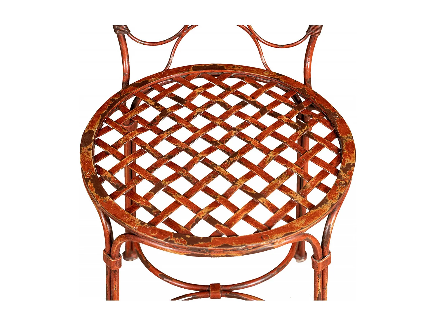 BISCOTTINI Chaise de Jardin - Fer Forgé Finition Rouge Antique - Chaise d'Extérieur - Mobilier de Jardin - Terrasse - Balcon - Chaise en Métal - 50x45x91 cm