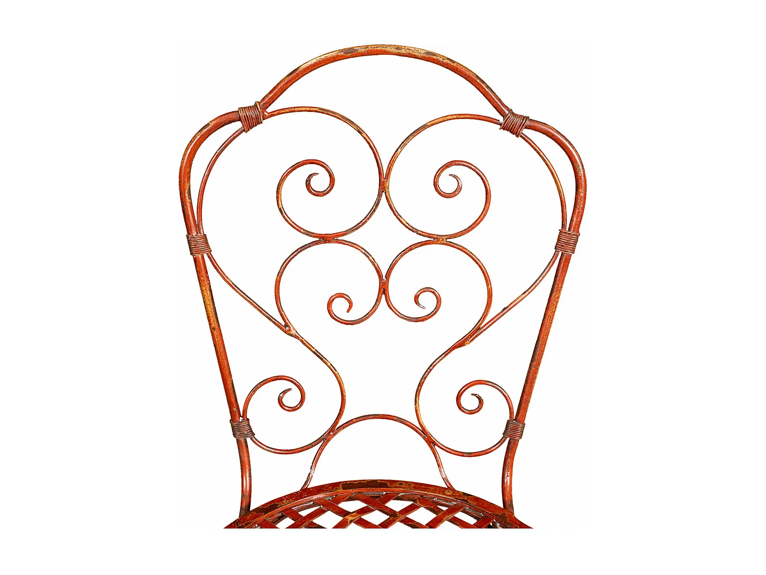 BISCOTTINI Chaise de Jardin - Fer Forgé Finition Rouge Antique - Chaise d'Extérieur - Mobilier de Jardin - Terrasse - Balcon - Chaise en Métal - 50x45x91 cm