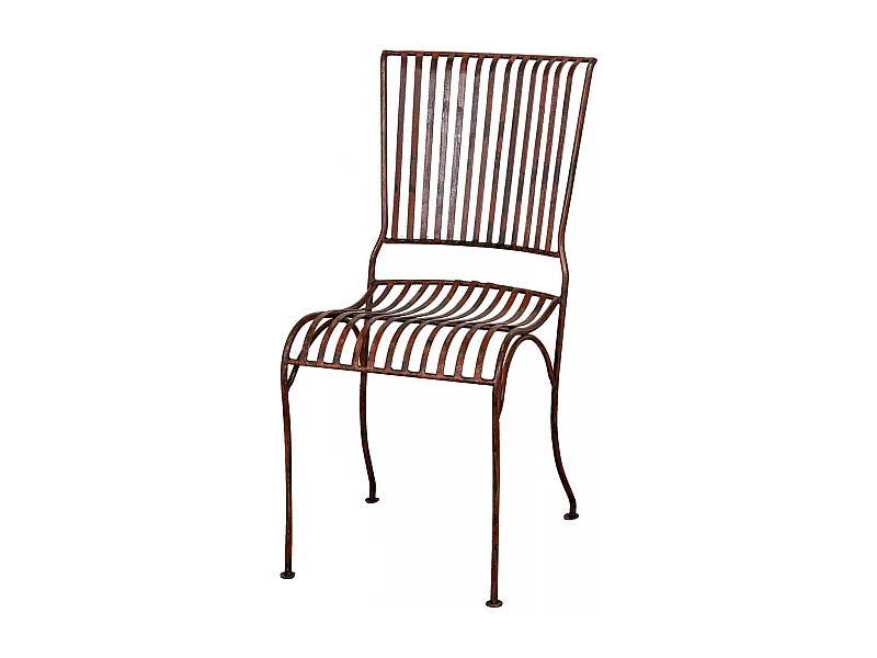 BISCOTTINI Chaise de Jardin - Fer Forgé Finition Rouge Antique - Chaise d'Extérieur - Mobilier de Jardin - Terrasse - Balcon - Chaise en Métal - 40x50x85 cm