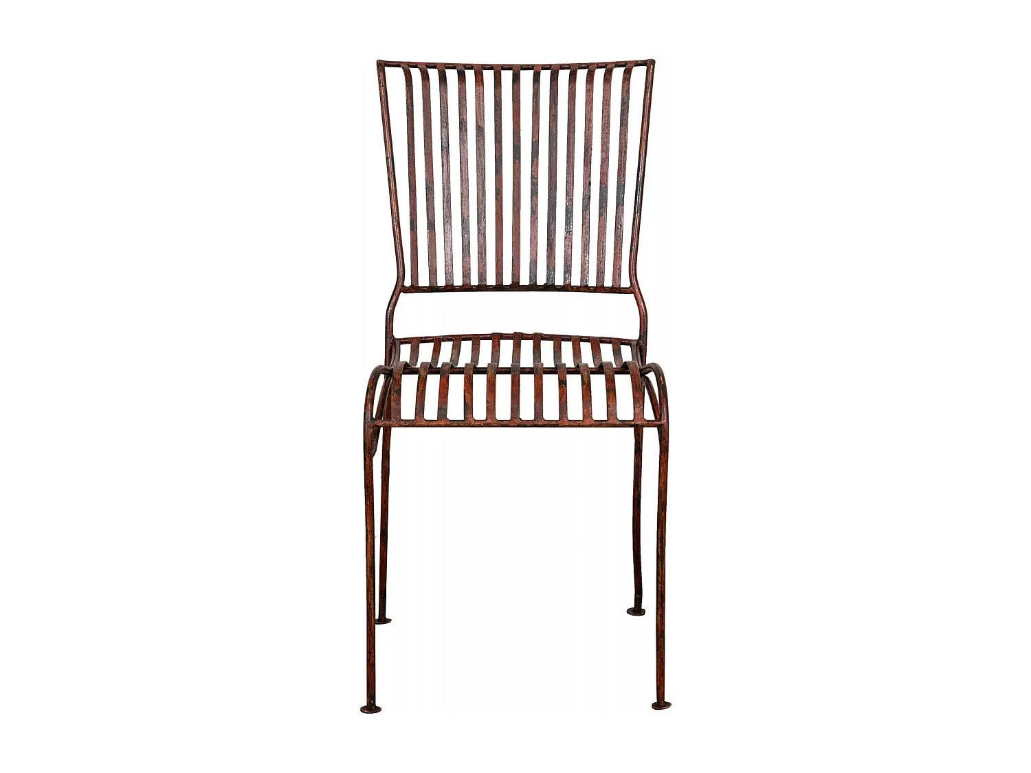 BISCOTTINI Chaise de Jardin - Fer Forgé Finition Rouge Antique - Chaise d'Extérieur - Mobilier de Jardin - Terrasse - Balcon - Chaise en Métal - 40x50x85 cm