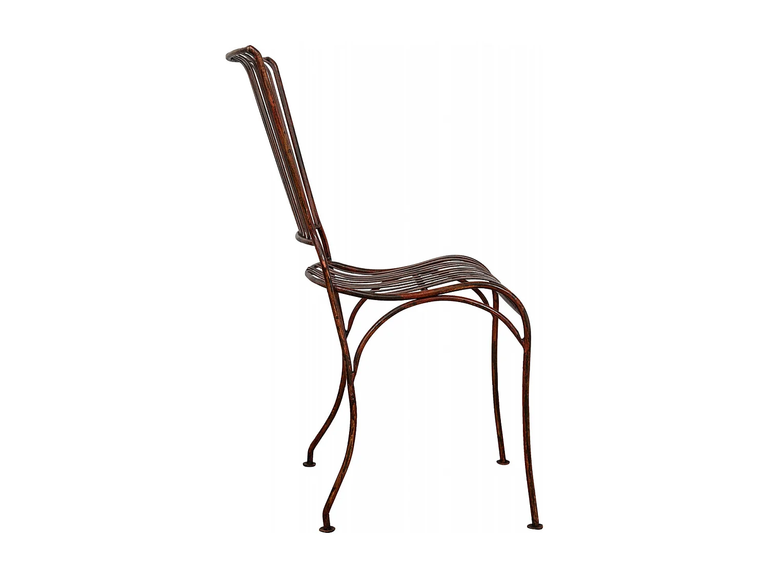 BISCOTTINI Chaise de Jardin - Fer Forgé Finition Rouge Antique - Chaise d'Extérieur - Mobilier de Jardin - Terrasse - Balcon - Chaise en Métal - 40x50x85 cm