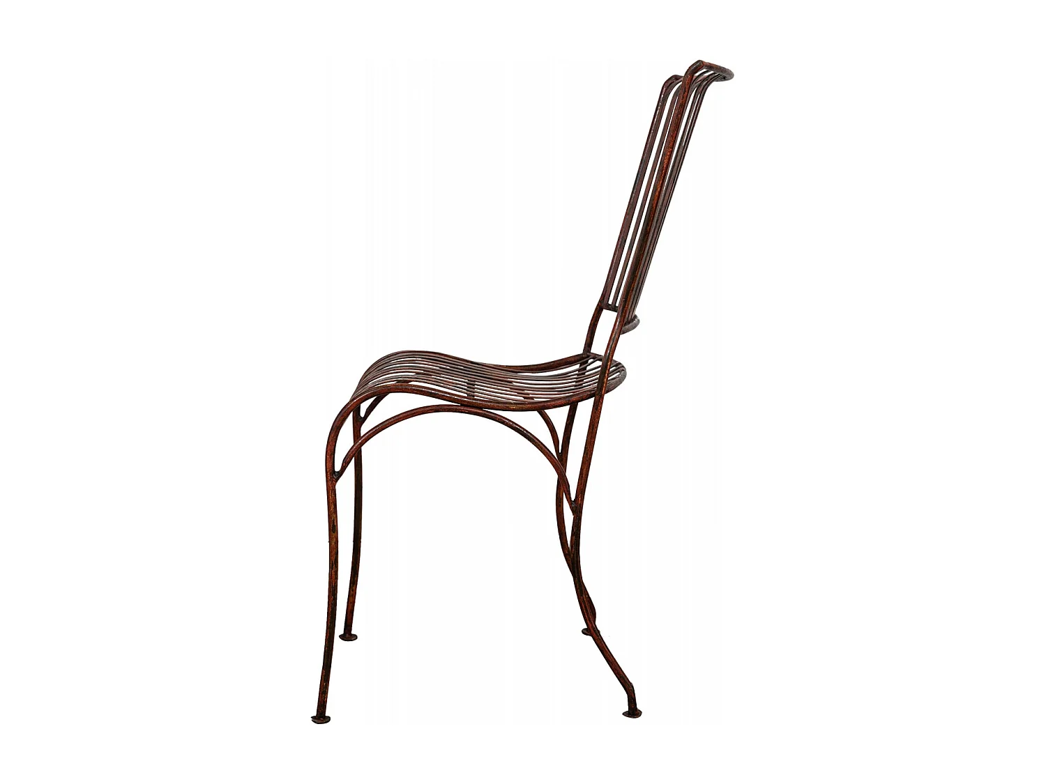 BISCOTTINI Chaise de Jardin - Fer Forgé Finition Rouge Antique - Chaise d'Extérieur - Mobilier de Jardin - Terrasse - Balcon - Chaise en Métal - 40x50x85 cm
