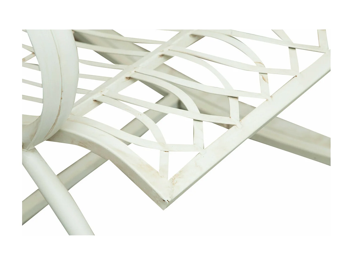 BISCOTTINI Chaise à Bascule - Fer Forgé Finition Blanc Antique - Chaise de Jardin - Mobilier de Jardin - Chaise d'Extérieur - Terrasse - Balcon - 127x64x90cm