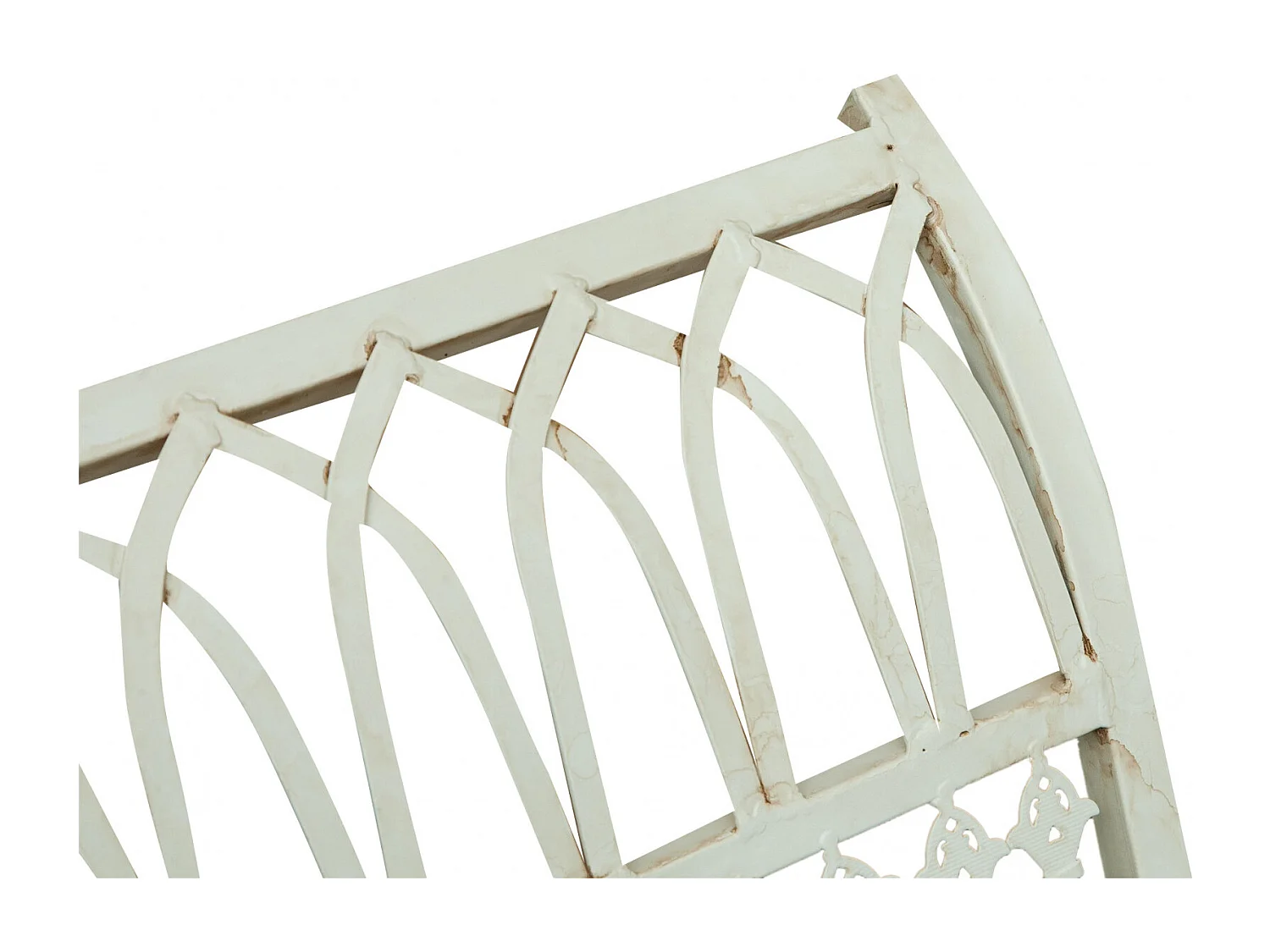 BISCOTTINI Chaise à Bascule - Fer Forgé Finition Blanc Antique - Chaise de Jardin - Mobilier de Jardin - Chaise d'Extérieur - Terrasse - Balcon - 127x64x90cm