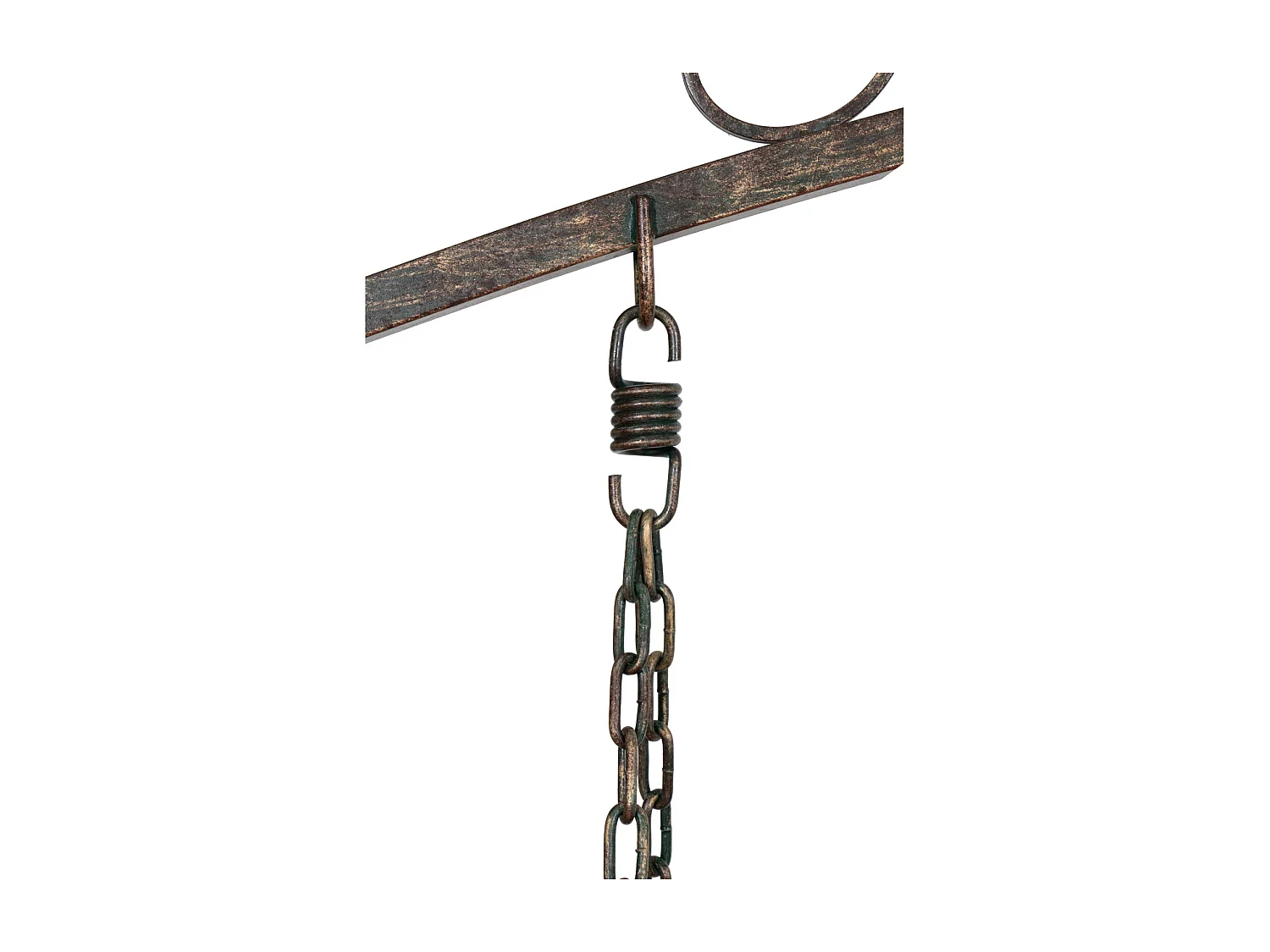 BISCOTTINI - Chaise balançoire - Fer forgé finition naturelle - Chaise de jardin - Chaise d'extérieur - Chaise de terrain de jeu - Terrasse - 248x100x220 cm