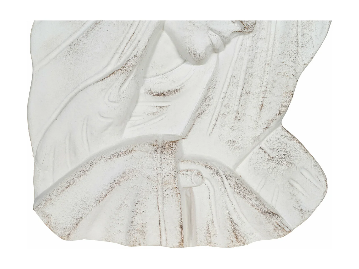 BISCOTTINI Décoration Murale - Finition Blanc Antique - Design Mural - Plaque Murale Décorative - Parfait pour le Salon - Salle à Manger - 23x4x32cm