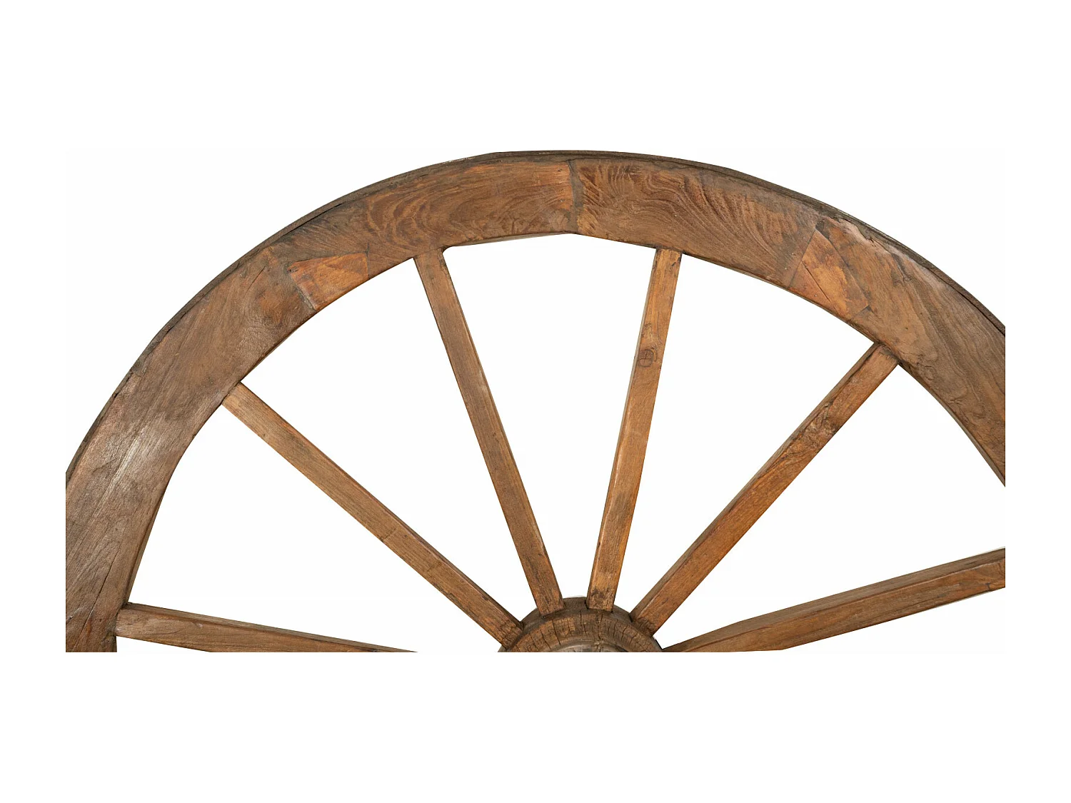 BISCOTTINI - Roue de chariot - Finition antique restaurée - Décoration murale - Plaque murale décorative - Mobilier - Décoration - 117x30x117 cm