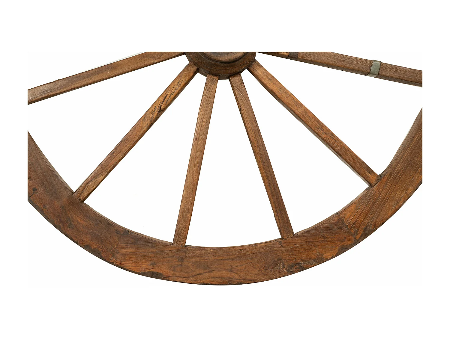 BISCOTTINI - Roue de chariot - Finition antique restaurée - Décoration murale - Plaque murale décorative - Mobilier - Décoration - 117x30x117 cm