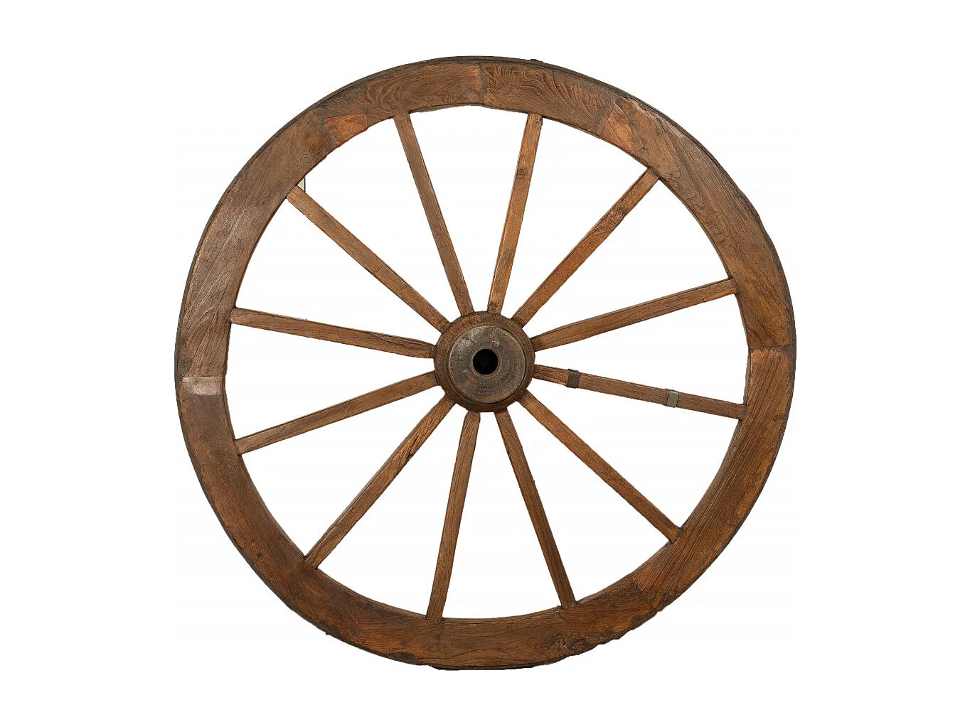 BISCOTTINI - Roue de chariot - Finition antique restaurée - Décoration murale - Plaque murale décorative - Mobilier - Décoration - 117x30x117 cm