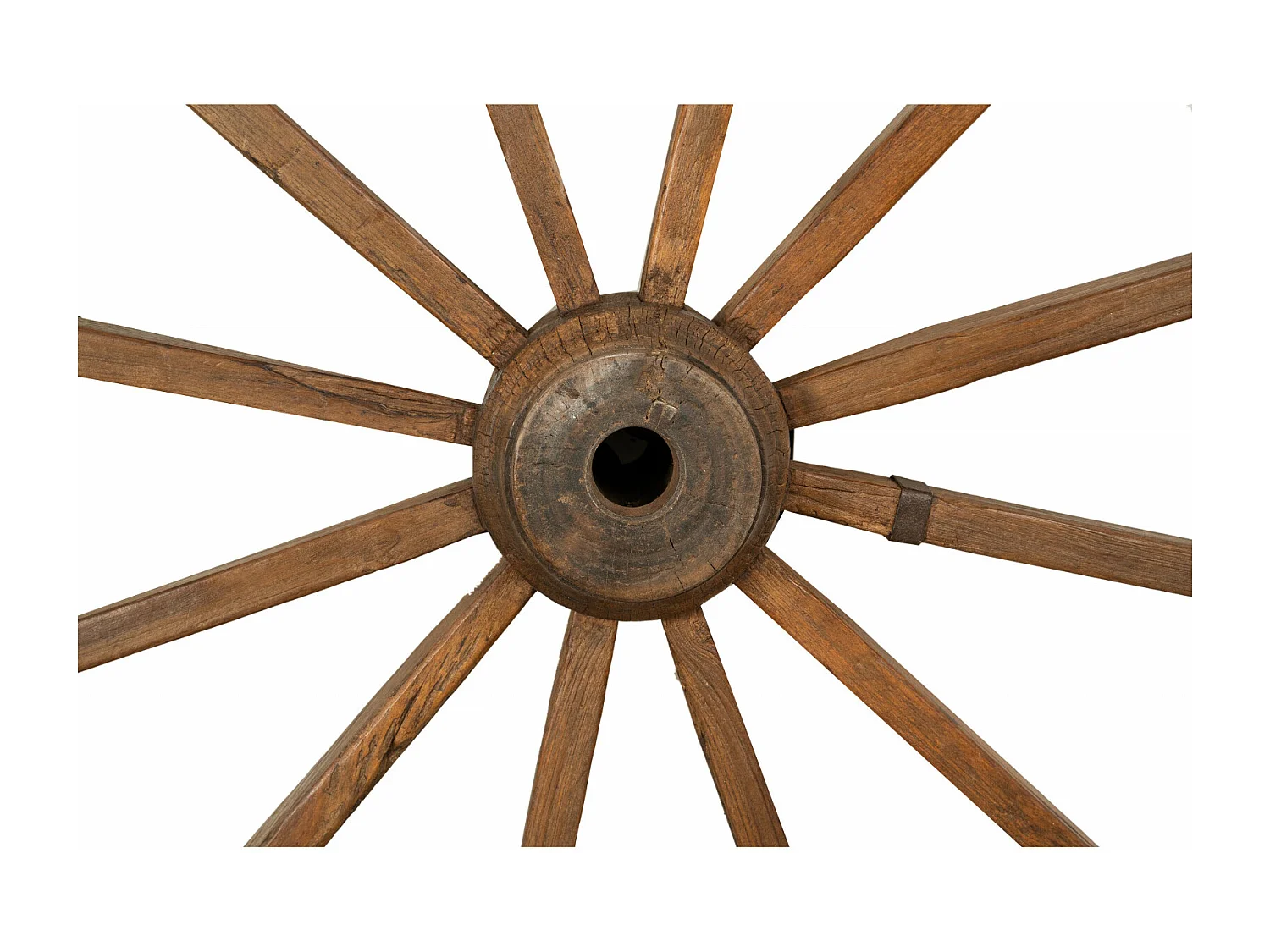 BISCOTTINI - Roue de chariot - Finition antique restaurée - Décoration murale - Plaque murale décorative - Mobilier - Décoration - 117x30x117 cm