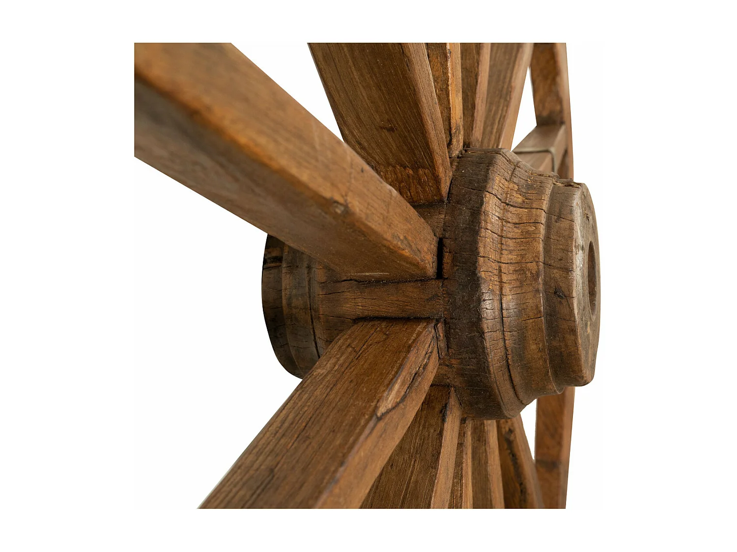 BISCOTTINI - Roue de chariot - Finition antique restaurée - Décoration murale - Plaque murale décorative - Mobilier - Décoration - 117x30x117 cm