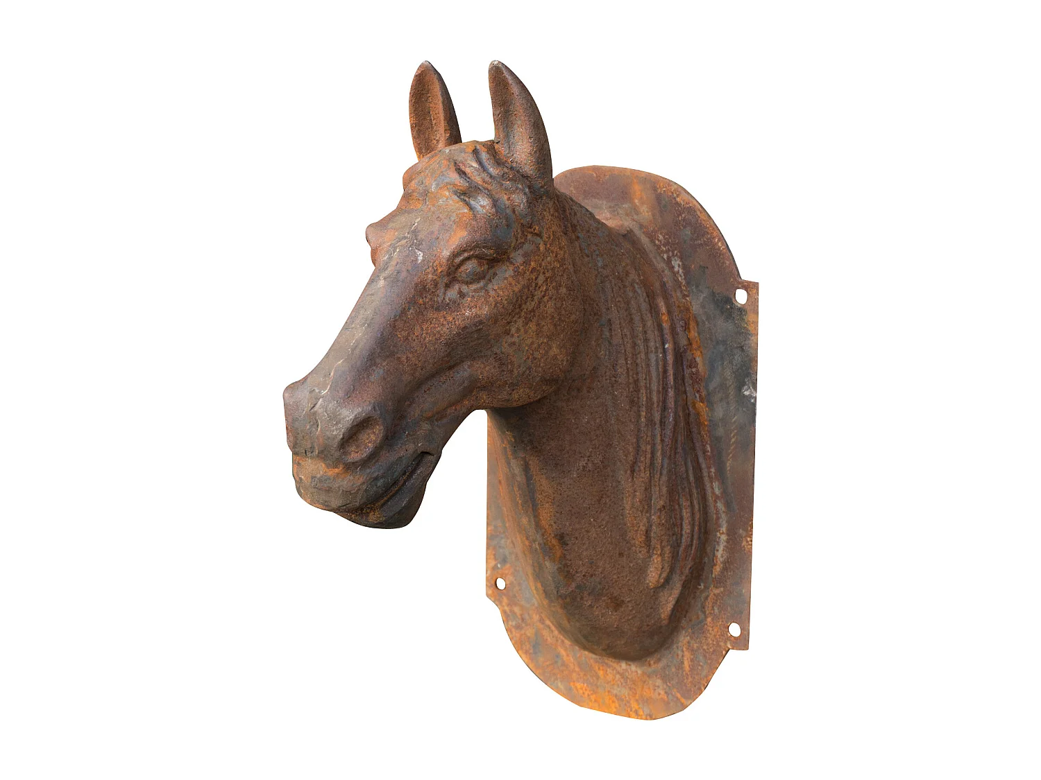 BISCOTTINI Décoration Murale - Finition Antique - Design Mural - Plaque Murale Décorative - Parfait pour le Salon - Salle à Manger - 18x30x34cm - Tête de Cheval