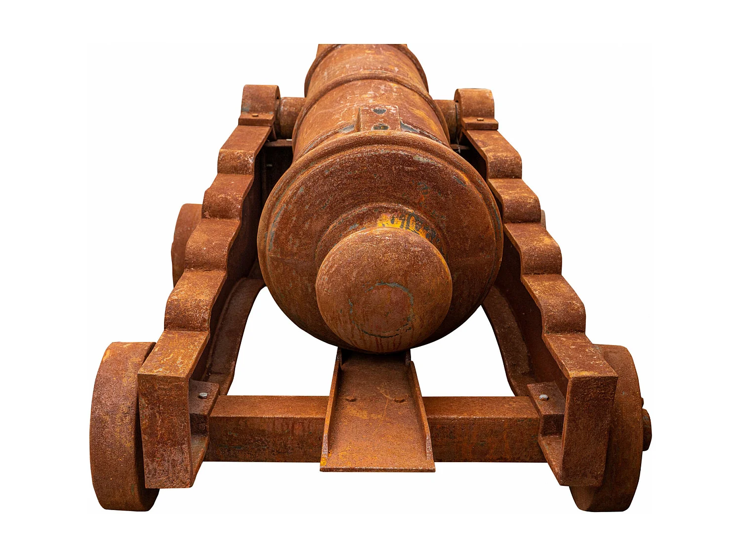 BISCOTTINI Canon Vintage - Finition Fer Antique - Design - Décoratif - Salle à Manger - Jardin - Extérieur - 215x95x80cm