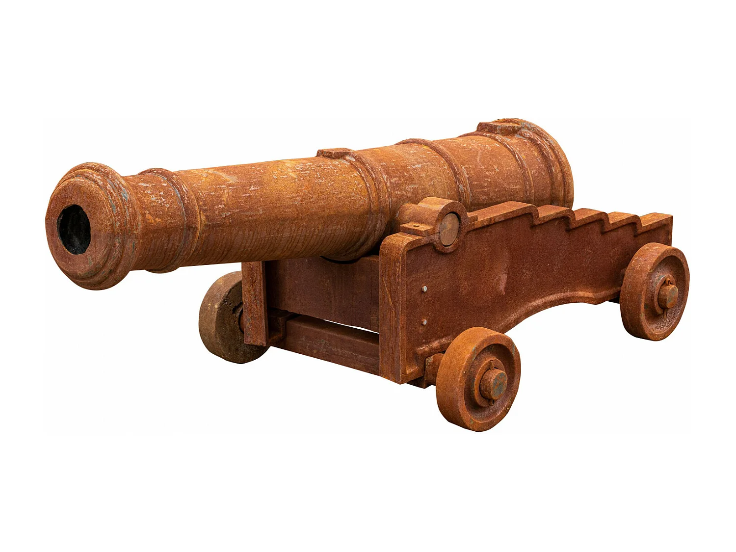 BISCOTTINI Canon Vintage - Finition Fer Antique - Design - Décoratif - Salle à Manger - Jardin - Extérieur - 215x95x80cm