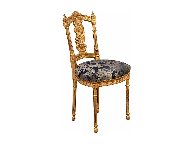 BISCOTTINI Chaise Louis XVI Française - Finition naturelle -chaise de bureau vintage - Jardin - Cuisine - Salon - Salle à manger-Mobilier - 40x46x92cm