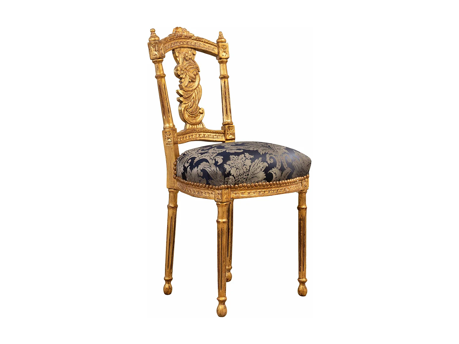 BISCOTTINI Chaise Louis XVI Française - Finition naturelle -chaise de bureau vintage - Jardin - Cuisine - Salon - Salle à manger-Mobilier - 40x46x92cm