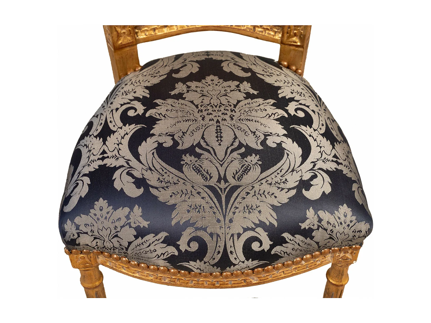 BISCOTTINI Chaise Louis XVI Française - Finition naturelle -chaise de bureau vintage - Jardin - Cuisine - Salon - Salle à manger-Mobilier - 40x46x92cm