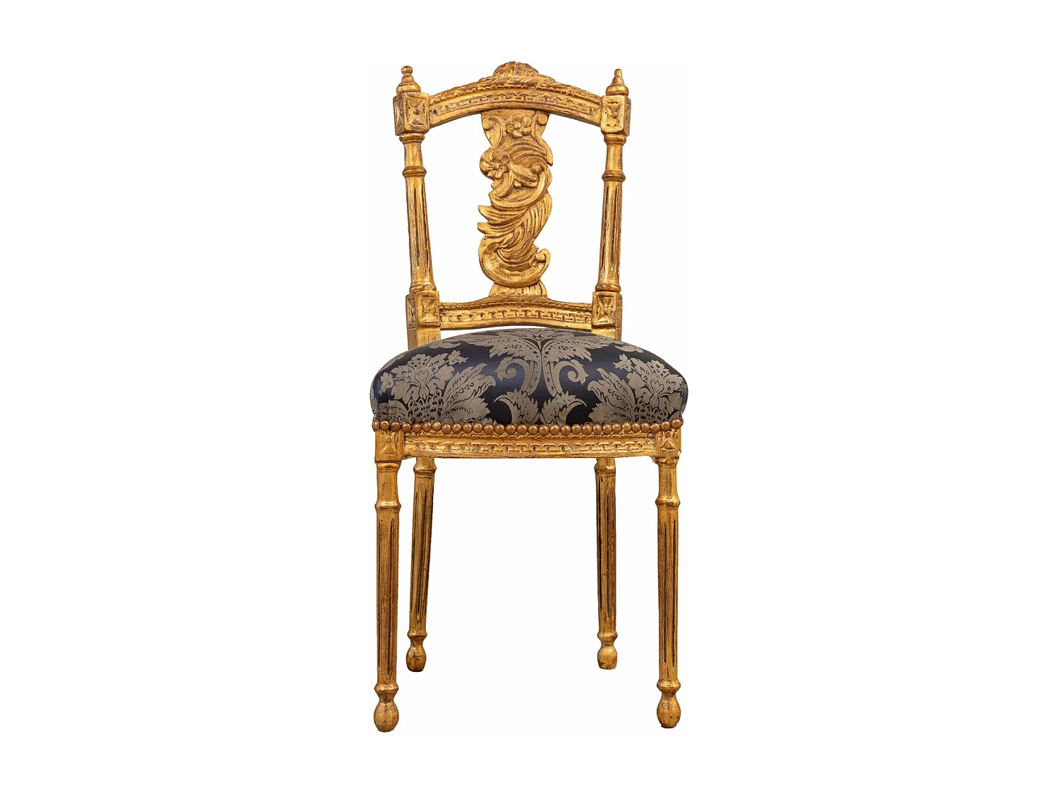 BISCOTTINI Chaise Louis XVI Française - Finition naturelle -chaise de bureau vintage - Jardin - Cuisine - Salon - Salle à manger-Mobilier - 40x46x92cm