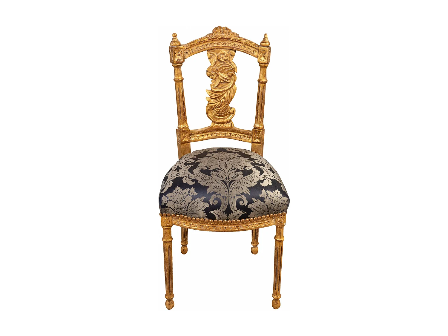 BISCOTTINI Chaise Louis XVI Française - Finition naturelle -chaise de bureau vintage - Jardin - Cuisine - Salon - Salle à manger-Mobilier - 40x46x92cm