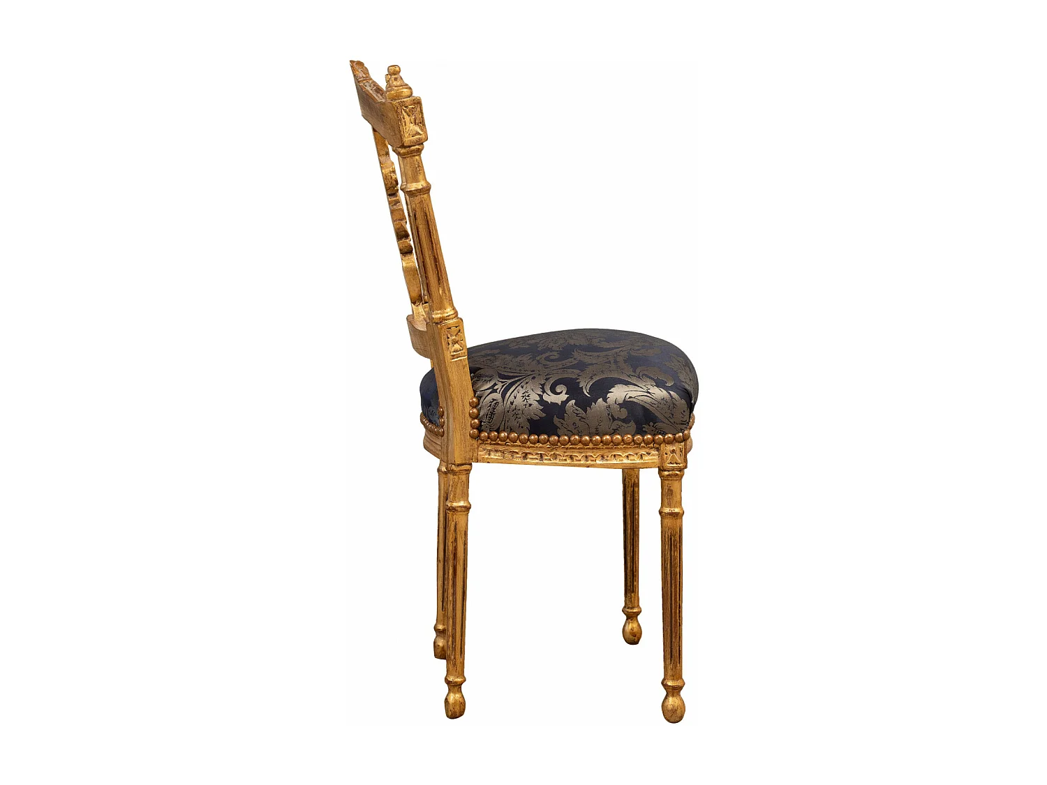 BISCOTTINI Chaise Louis XVI Française - Finition naturelle -chaise de bureau vintage - Jardin - Cuisine - Salon - Salle à manger-Mobilier - 40x46x92cm