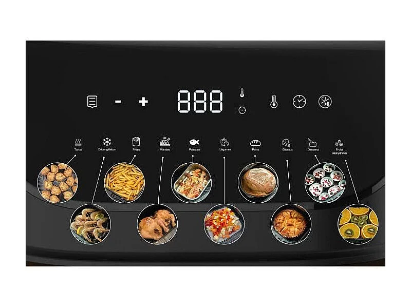 Friteuse diététique - LITTLE BALANCE - Crousty light XL - 7 L - 1600 W - 10 programmes - Noir