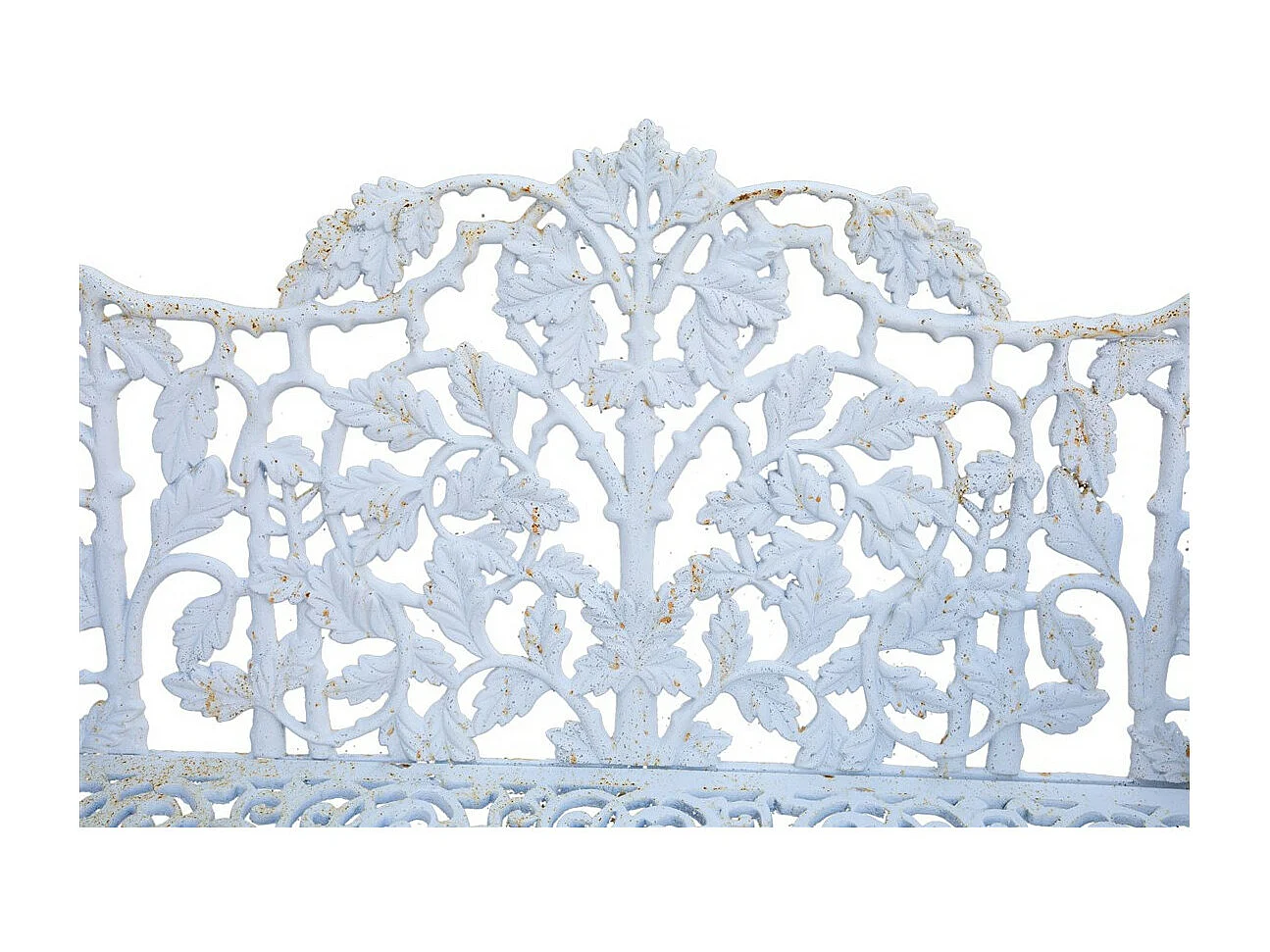 BISCOTTINI Banc – Fer Forgé Finition Blanc Antique – Extérieur – Banc de Jardin - Chaise ou Banc en Métal - Balcon - Terrasse –  110x56x86 cm
